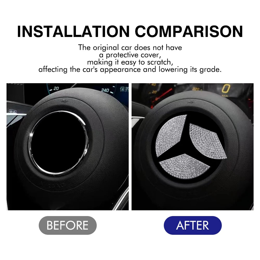 Mercedes Crystal Steering Wheel Emblem